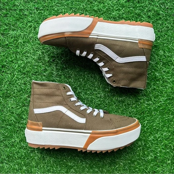 Vans Sk8 Hi Tapered Canvas Dark Olive Platform